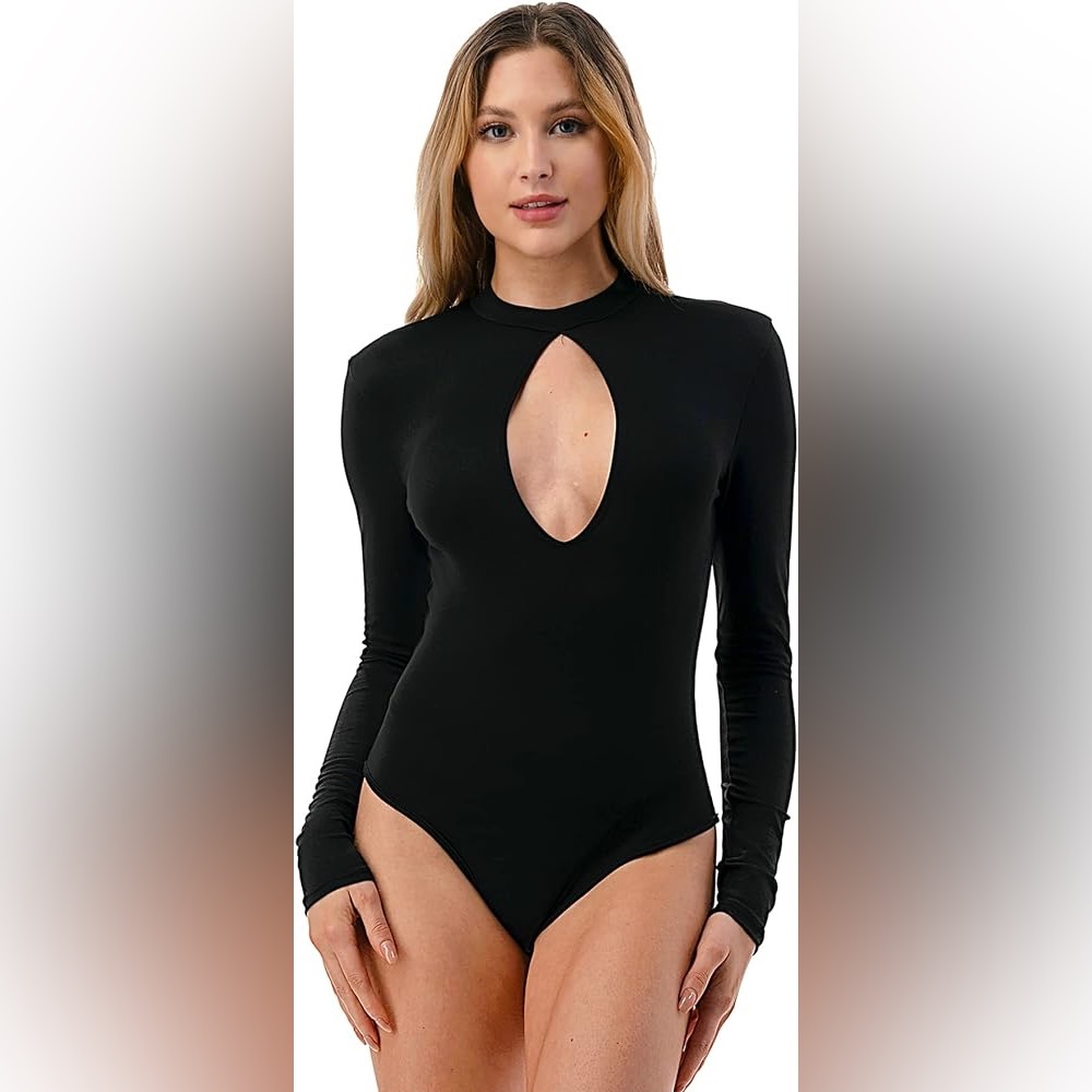Forever 21 Key Hole Black Bodysuit Size Small